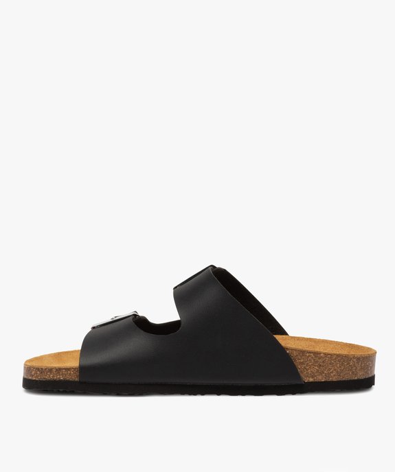 Mules femme à talon plat et double bride à boucle vue3 - GEMO 4G FEMME - GEMO