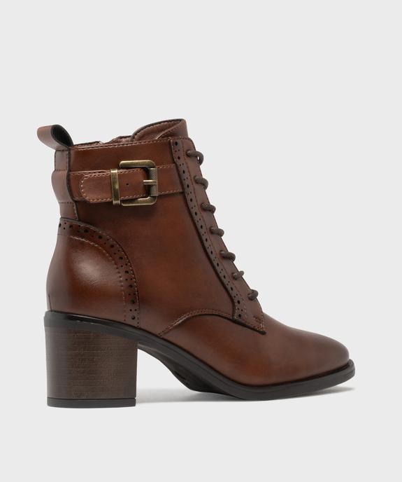 Bottines à talon avec semelle intérieure cuir, lacets ronds et zip femme - VALENTINA BALDANO GEMO FORGOOD Bottines à talon avec semelle intérieure cuir, lacets ronds et zip femme vue4 - VALENTINA BALDANO GEMO FORGOOD - GEMO