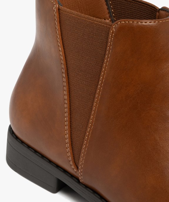 Bottines femme unies à talon plat style Chelsea   vue7 - VALENTINA BALDA - GEMO