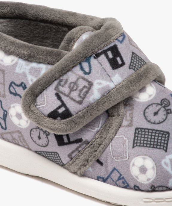 Chaussons garçon bottillons en velours imprimé et à scratch vue6 - GEMO 4G GARCON - GEMO