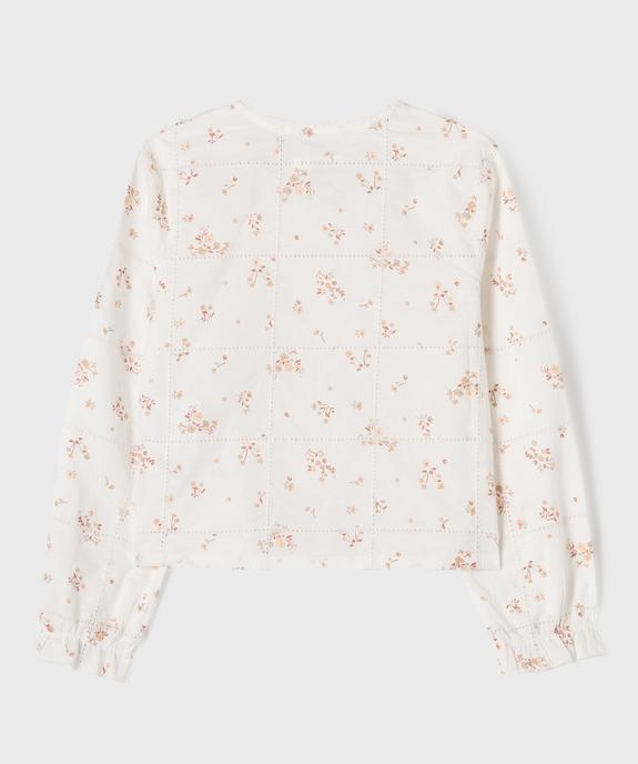 Blouse manches longues en voile ajouré et fleuri fille vue4 - GEMO (ENFANT) - GEMO