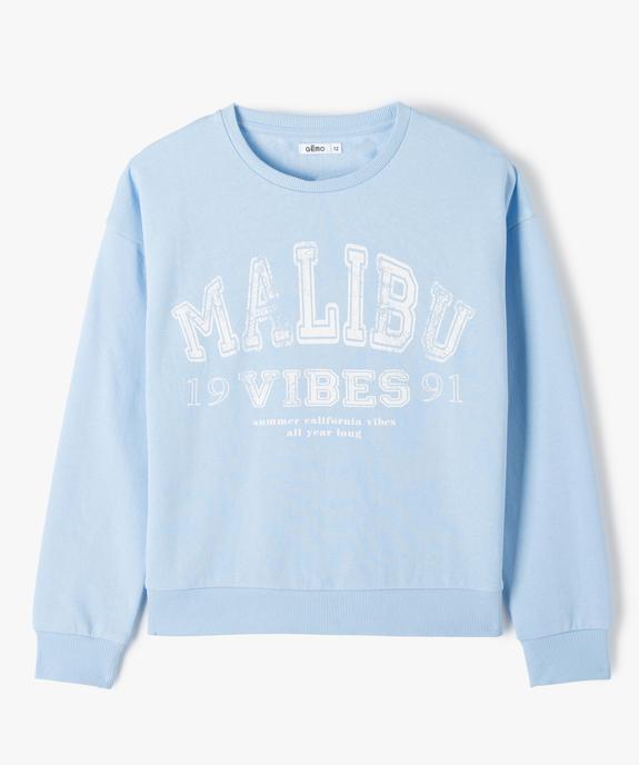 Sweat fille en molleton doux avec inscription vue1 - GEMO (JUNIOR) - GEMO