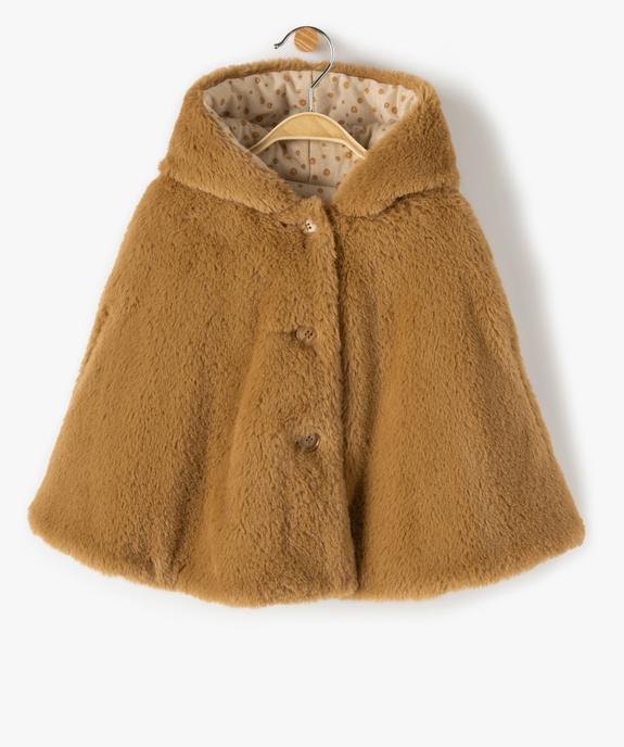 Cape bébé fille en maille peluche vue1 - GEMO(BEBE DEBT) - GEMO