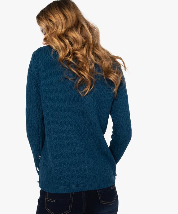 Pull femme torsadé avec boutons métallisés sur les côtés vue3 - GEMO(FEMME PAP) - GEMO