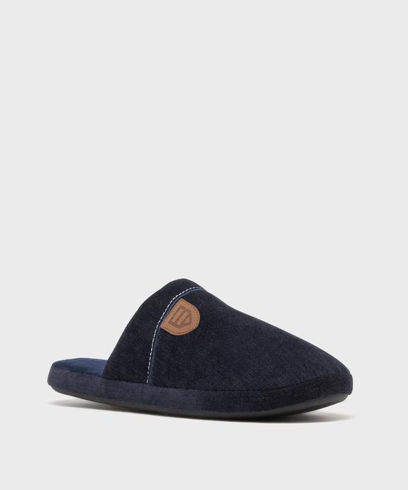 Chaussons mules en toile doublée velours homme vue2 - GEMO(HOMWR HOM) - GEMO