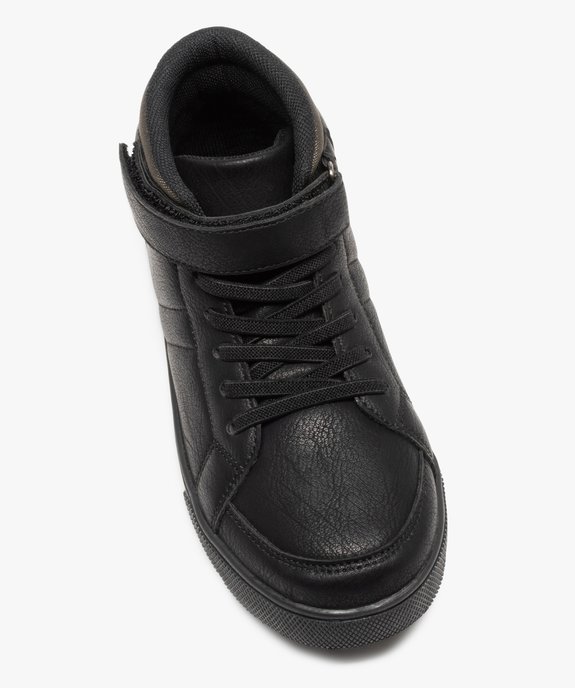 Baskets garçon mid-cut unies à lacets et scratch vue5 - GEMO (ENFANT) - GEMO
