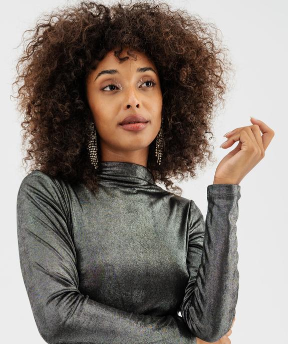 Tee-shirt manches longues en maille scintillante femme vue2 - GEMO(FEMME PAP) - GEMO