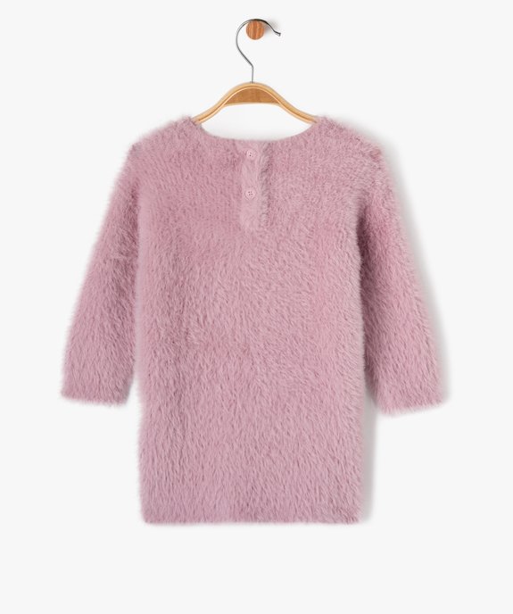 Robe pull en maille duveteuse à motif bébé fille vue3 - GEMO(BEBE DEBT) - GEMO