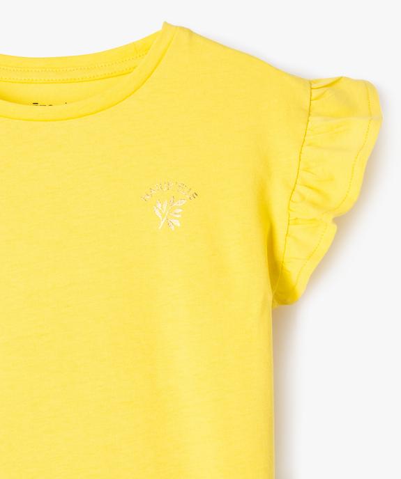 Tee-shirt à manches courtes avec volants fille vue2 - GEMO (ENFANT) - GEMO