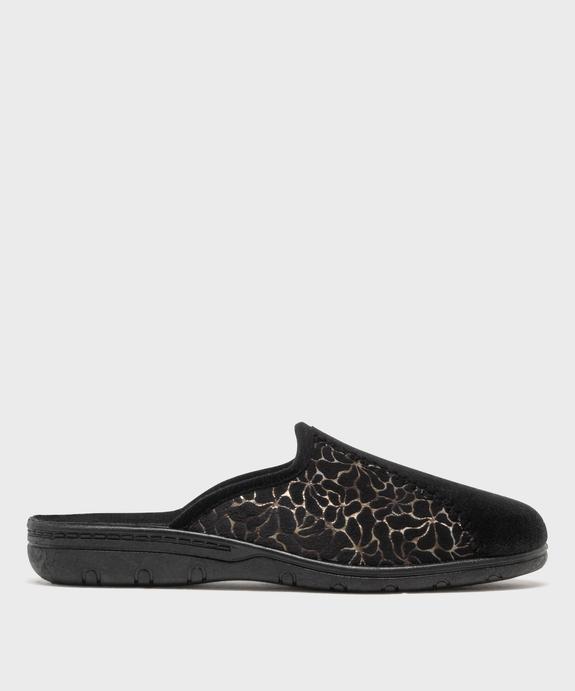 Chaussons mules à talon compensé en velours ras femme vue1 - G'FLEX GEMO FOR GOOD - GEMO