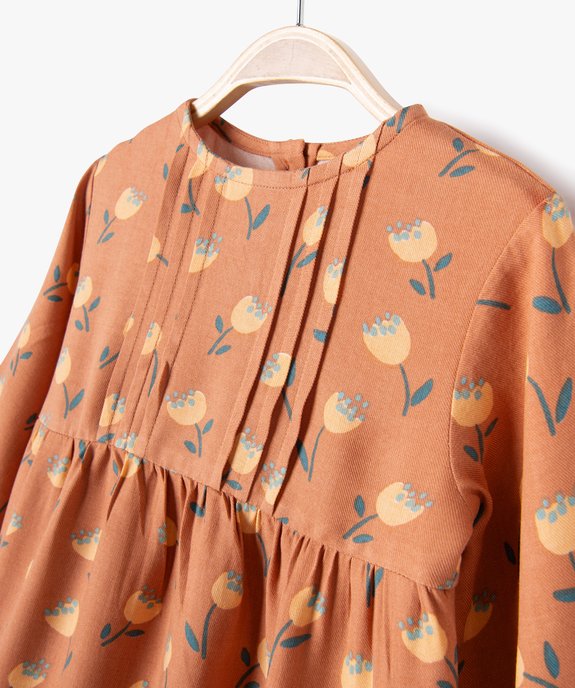 Robe à manches longues à motifs fleuris bébé fille vue2 - GEMO(BEBE DEBT) - GEMO