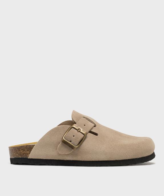 Sabots en cuir suédé avec semelle intérieure anatomique beige pour garçon vue1 - 5 MILES GEMO FOR GOOD - GEMO