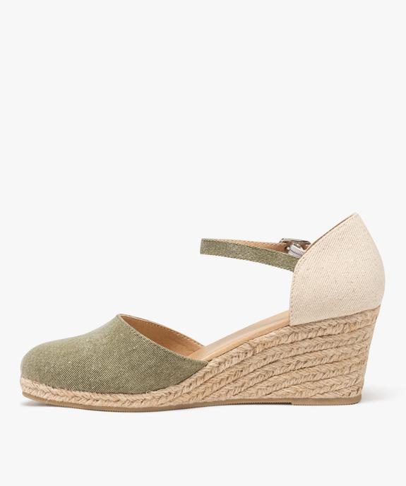 Sandales compensées dessus textile pailleté femme  vue4 - GEMO(URBAIN) - GEMO