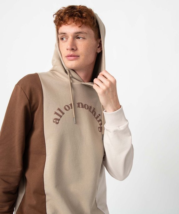 Sweat homme tricolore à capuche avec inscription vue1 - GEMO (HOMME) - GEMO