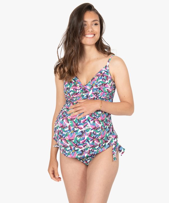 Maillot de bain de grossesse tankini à bonnets paddés vue1 - GEMO 4G MATERN - GEMO