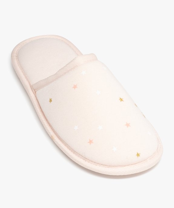Chaussons femme mules plates en jersey à motifs étoilés vue5 - GEMO(HOMWR FEM) - GEMO