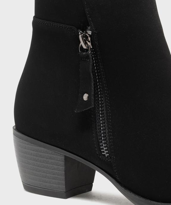 Boots fourrées à talon cubain et zip femme vue6 - G'FLEX - GEMO