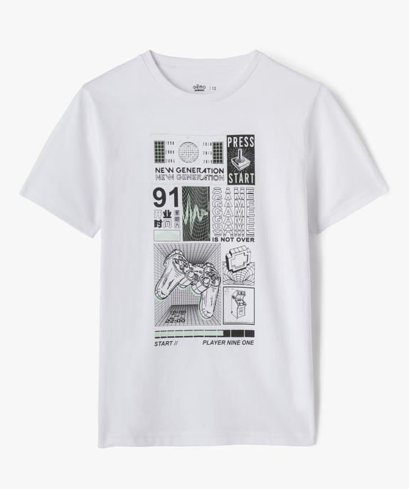 Tee-shirt manches courtes en coton imprimé garçon vue1 - GEMO 4G GARCON - GEMO