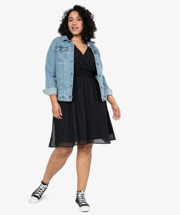 Robe femme grande taille en voile à taille smockée  vue5 - GEMO (G TAILLE) - GEMO
