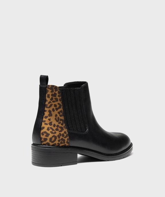 Chelsea boots avec empiècement léopard femme - Valentina Baldano vue4 - VALENTINA BALDA - GEMO