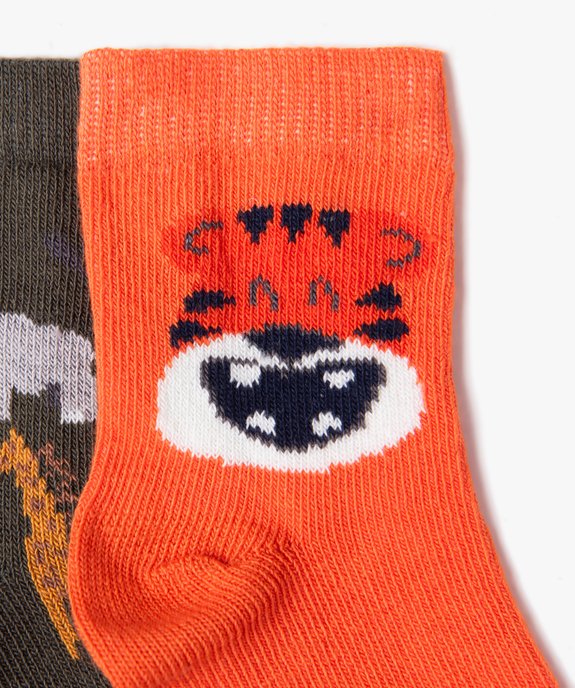 Chaussettes hautes imprimées animaux de la savane bébé garçon (lot de 5) vue4 - GEMO 4G BEBE - GEMO