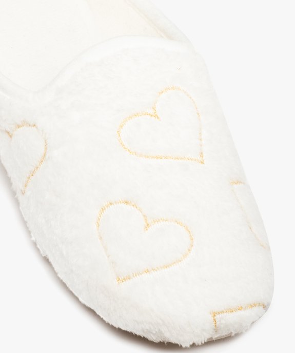 Chaussons femme mules douces brodées cœurs vue6 - GEMO(HOMWR FEM) - GEMO