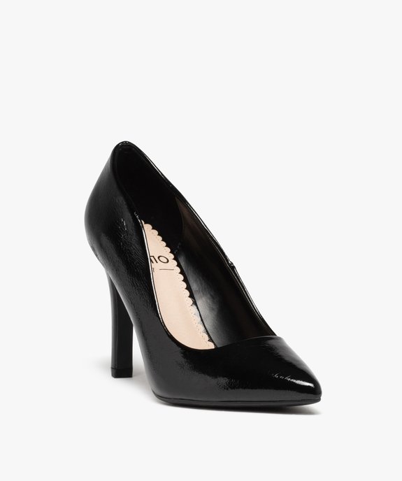 Escarpins femme vernis à talon aiguille et bout pointu vue2 - GEMO(URBAIN) - GEMO