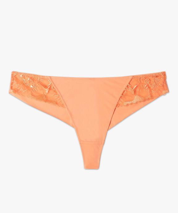 Tanga femme en microfibre et dentelle vue4 - GEMO(HOMWR FEM) - GEMO
