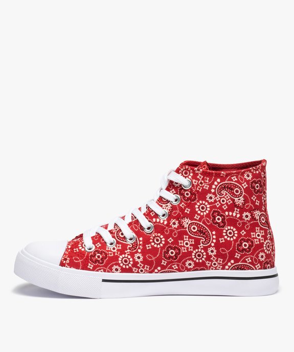 Baskets femme montantes en toile imprimée vue3 - GEMO 4G FEMME - GEMO