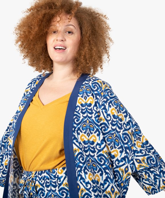 Veste femme grande taille imprimée à manches courtes vue2 - GEMO (G TAILLE) - GEMO