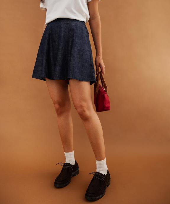 Jupe courte en jean femme vue3 - GEMO 4G FEMME - GEMO
