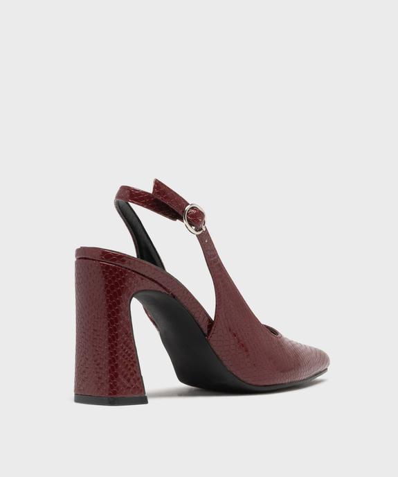 Escarpins sling-back à bout pointu et talon haut femme - Follow Me vue4 - FOLLOW ME - GEMO