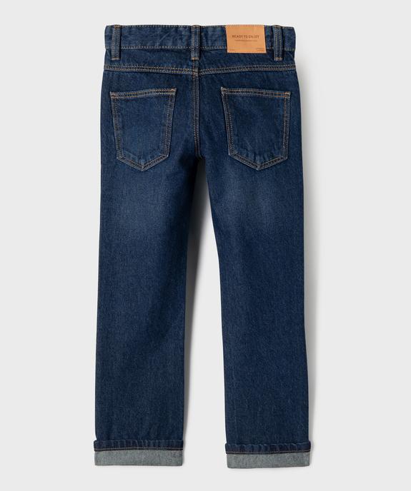 Jean regular délavé à taille réglable garçon vue4 - GEMO 4G GARCON - GEMO