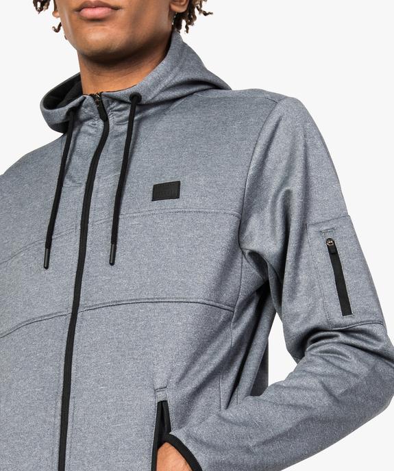 Sweat zippé pour homme avec capuche doublée vue2 - GEMO (HOMME) - GEMO