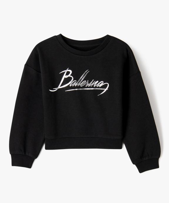 Sweat cropped imprimé brillant devant et dos fille vue2 - GEMO (ENFANT) - GEMO