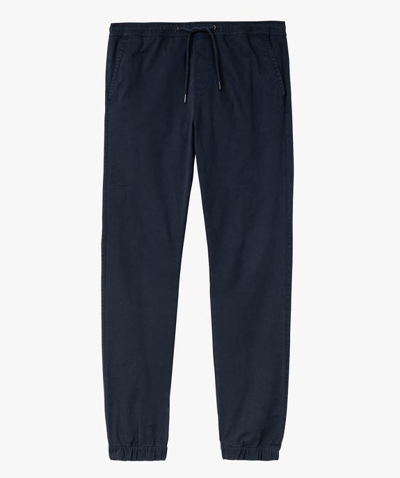 Pantalon jogger en toile de coton stretch homme vue4 - GEMO 4G HOMME - GEMO