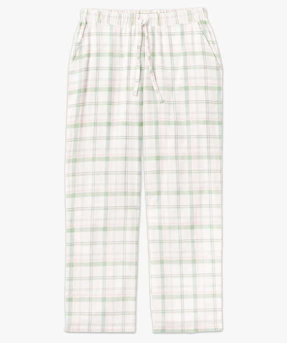 Pantalon de pyjama à carreaux en coton/viscose femme vue4 - GEMO(HOMWR FEM) - GEMO