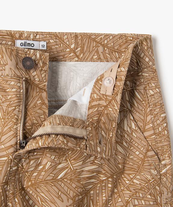 Bermuda imprimé en toile coupe cargo regular garçon vue2 - GEMO (JUNIOR) - GEMO
