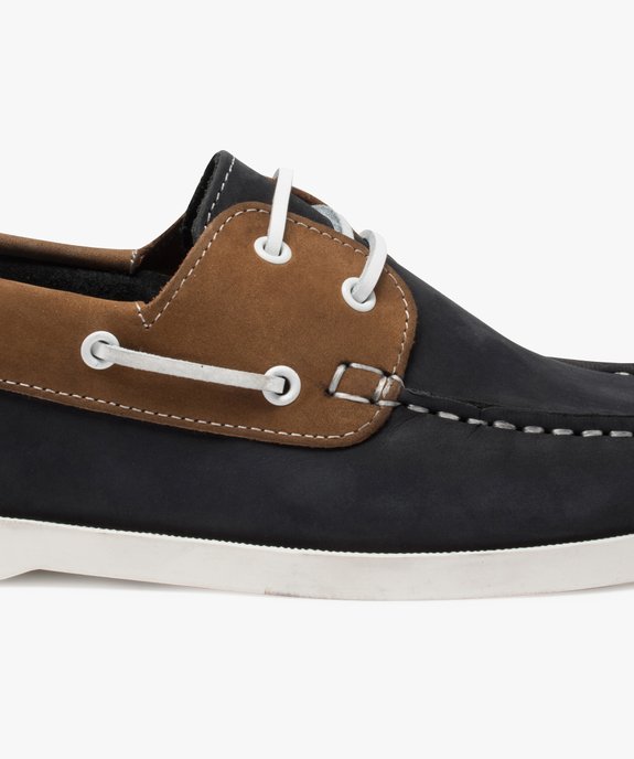 Chaussures bateau homme bicolores dessus cuir vue6 - GEMO (CASUAL) - GEMO