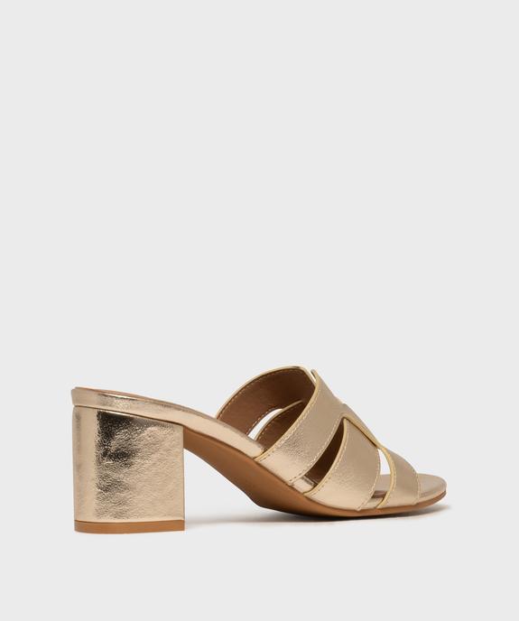 Mules à talon épais métallisées femme - Follow Me vue4 - FOLLOW ME - GEMO