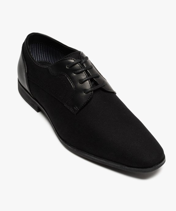 Derbies homme unis en toile et matière lisse vue6 - MARIO BALDANO - GEMO