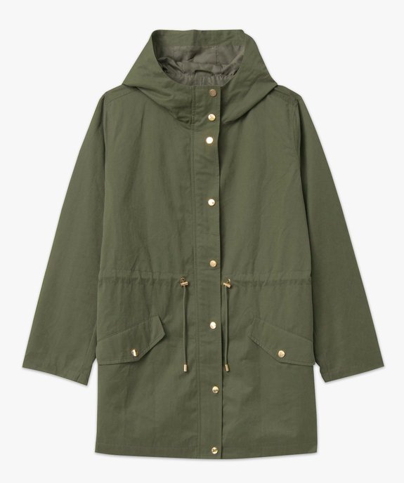 Parka femme grande taille à capuche toucher peau de pêche vue4 - GEMO (G TAILLE) - GEMO