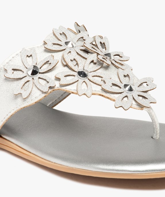 Tongs femme à large bride ornée de fleurs en relief vue6 - GEMO (CASUAL) - GEMO