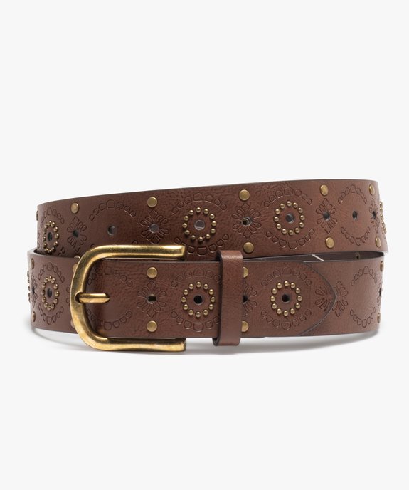 Ceinture femme look boho avec perforations et clous vue1 - GEMO (ACCESS) - GEMO