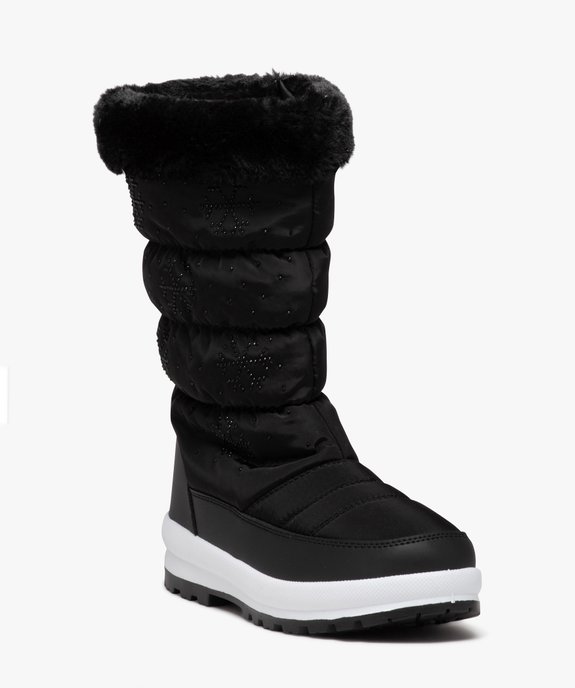 Après-ski femme unis à col fourré avec zip et à strass vue2 - SANS MARQUE - GEMO