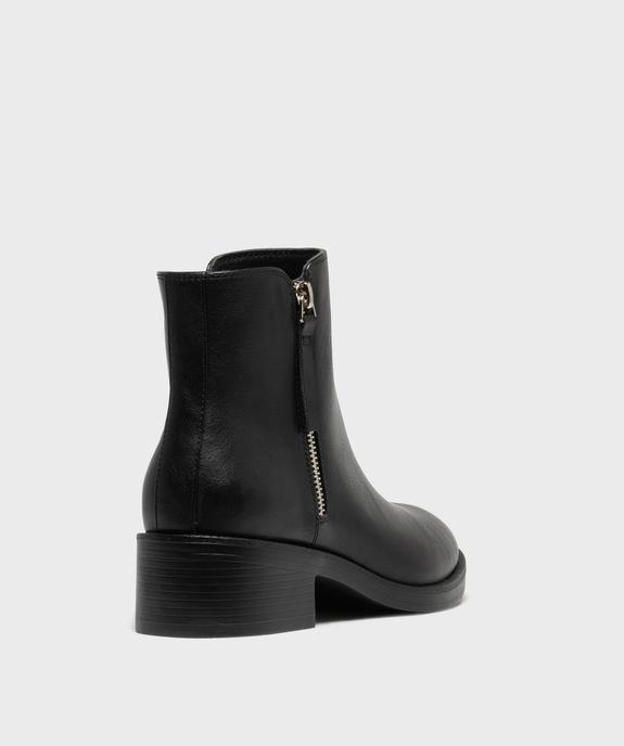 Boots zippées à petit talon en matière lisse femme vue4 - VALENTINA BALDANO GEMO FORGOOD - GEMO