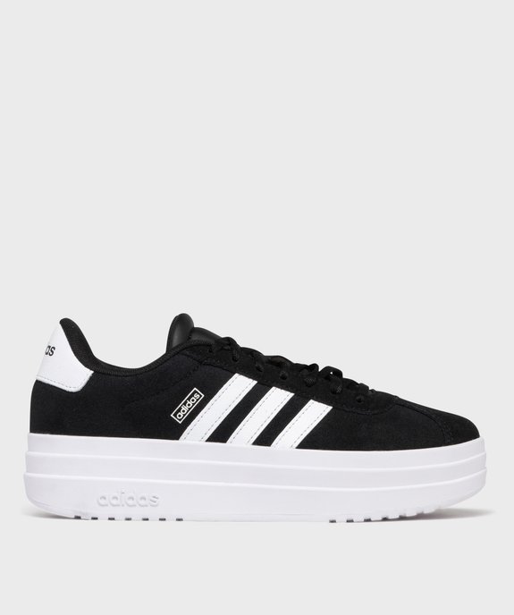 Baskets basses en cuir suédé à semelle plateforme VL Court Bold femme - Adidas vue1 - ADIDAS - GEMO