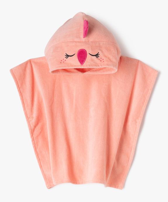 Cape de bain en éponge bébé fille avec capuche poule vue2 - GEMO 4G BEBE - GEMO