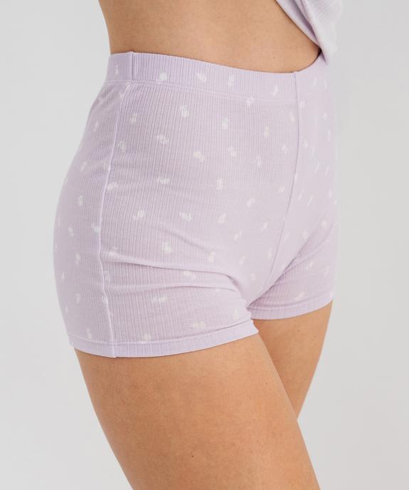 Pyjashort à motifs fleuris en coton biologique femme vue4 - GEMO 4G FEMME - GEMO