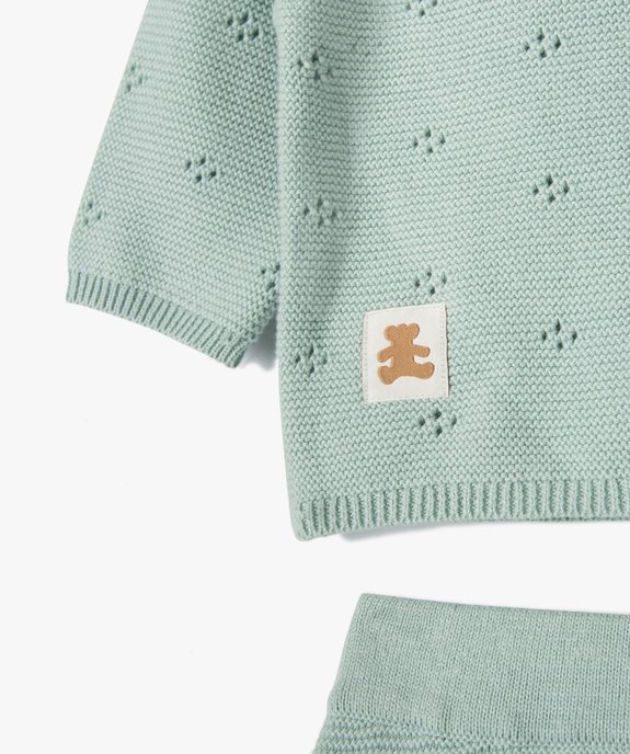 Ensemble bébé 3 pièces : gilet + pantalon + bonnet en tricot - LuluCastagnette vue3 - LULUCASTAGNETTE - GEMO